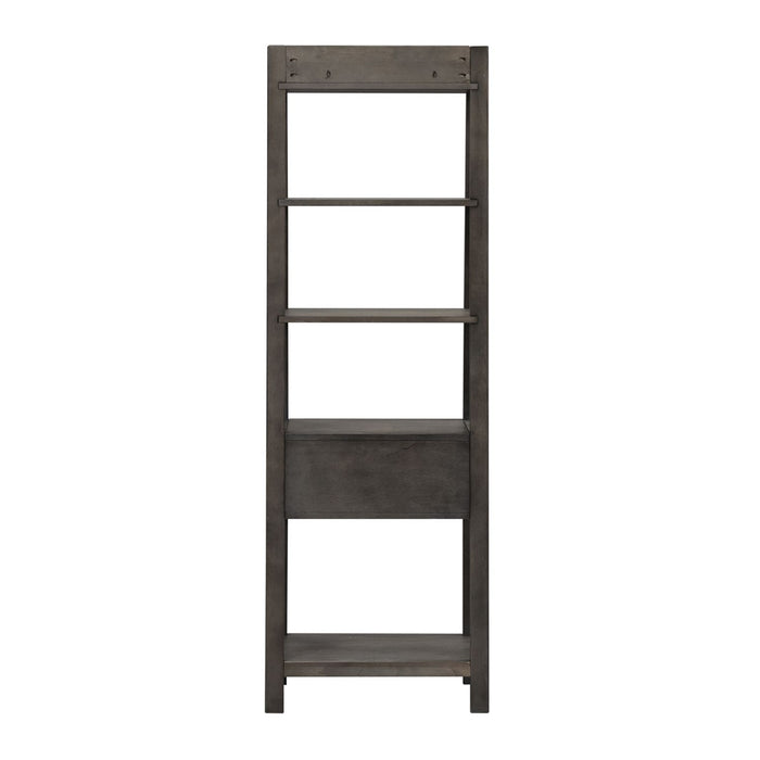 Modern Farmhouse Leaning Bookcase in Dusty Charcoal - Furniture House (VA)