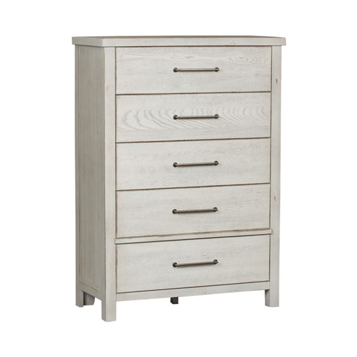 Modern Farmhouse 5 Drawer Chest in White - Furniture House (VA)