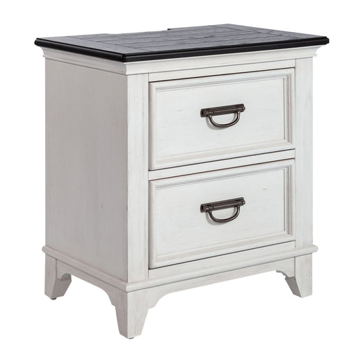Allyson Park 2 Drawer Nightstand with Charging Station in White - Furniture House (VA)