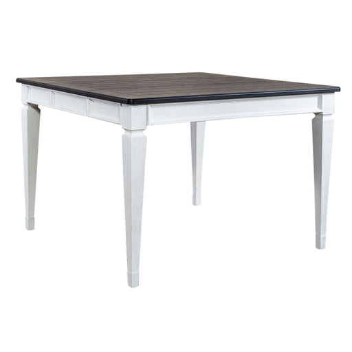 Allyson Park Pedestal Counter Height Leg Table in Wirebrushed White - Furniture House (VA)