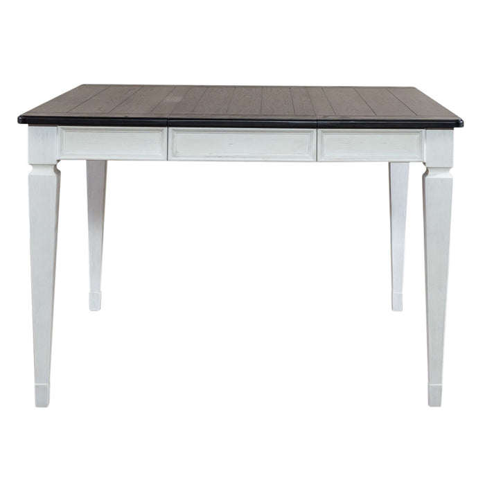 Allyson Park Pedestal Counter Height Leg Table in Wirebrushed White - Furniture House (VA)