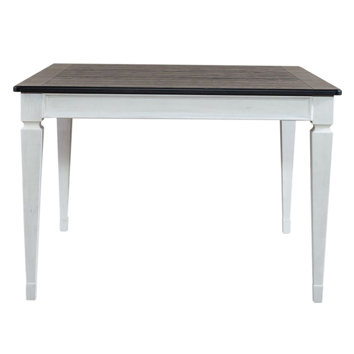 Allyson Park Pedestal Counter Height Leg Table in Wirebrushed White - Furniture House (VA)
