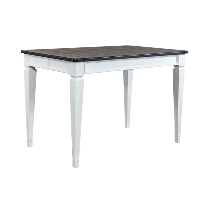 Allyson Park Pedestal Counter Height Leg Table in Wirebrushed White - Furniture House (VA)