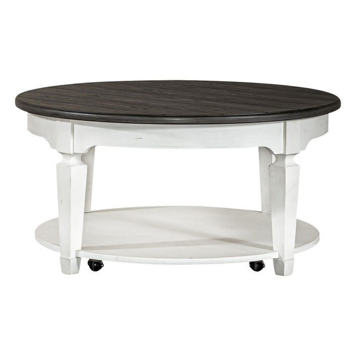 Allyson Park Round Cocktail Table in White - Furniture House (VA)