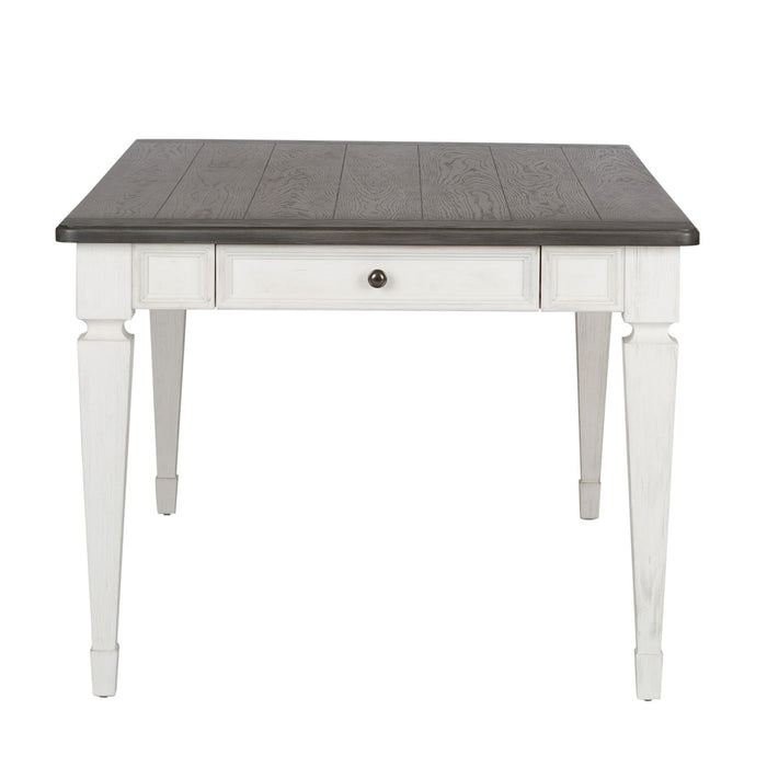 Allyson Park Rectangular Leg Table in White with Charcoal - Furniture House (VA)
