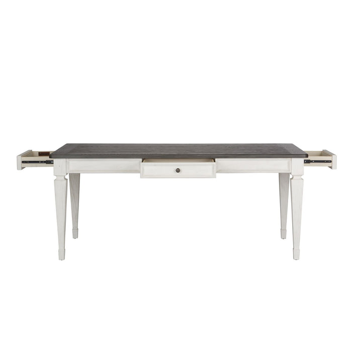 Allyson Park Rectangular Leg Table in White with Charcoal - Furniture House (VA)