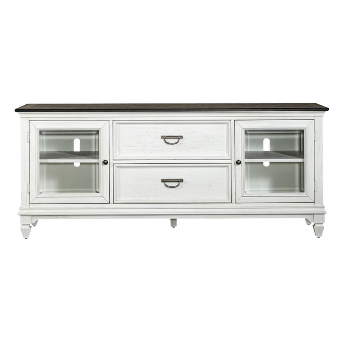Liberty Furniture Allyson Park Entertainment TV Stand in Wirebrushed White image