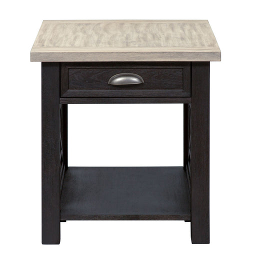 Heatherbrook Drawer End Table in Charcoal and Ash - Furniture House (VA)