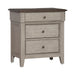 Ivy Hollow 3 Drawer Nightstand w/ Charging Station in Weathered Linen - Furniture House (VA)