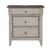 Ivy Hollow 3 Drawer Nightstand w/ Charging Station in Weathered Linen - Furniture House (VA)