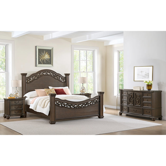 Brunswick Bedroom Set with 2 Nightstands in Mahogany