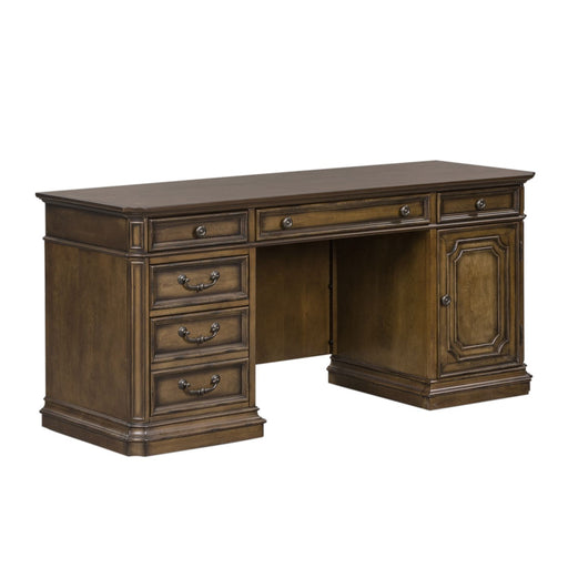 Amelia Jr Executive Credenza with Hutch in Antique Toffee - Furniture House (VA)