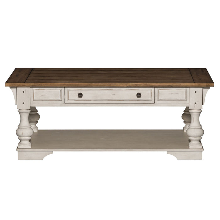 Morgan Creek Cocktail Table in Antique White - Furniture House (VA)