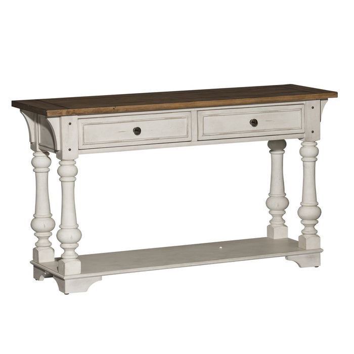 Morgan Creek Sofa Table in Antique White - Furniture House (VA)