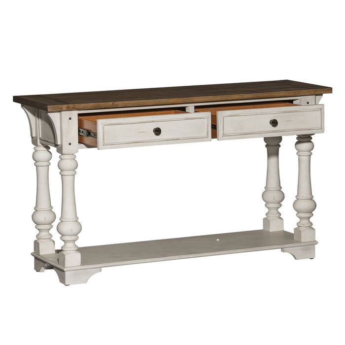 Morgan Creek Sofa Table in Antique White - Furniture House (VA)