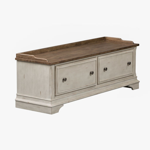 Morgan Creek Storage Hall Bench in Antique White - Furniture House (VA)