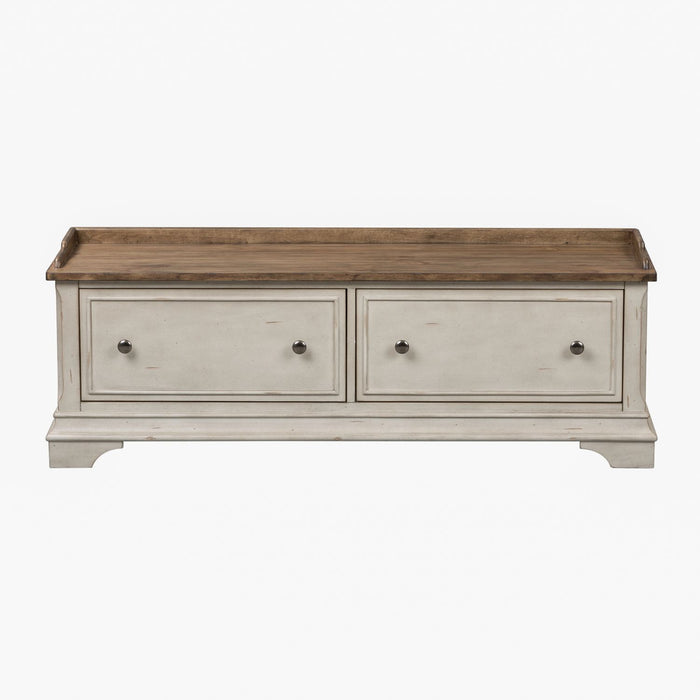 Morgan Creek Storage Hall Bench in Antique White - Furniture House (VA)
