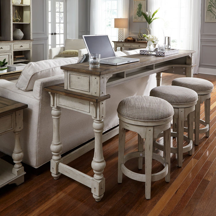 Morgan Creek Console Swivel Stool in Antique White