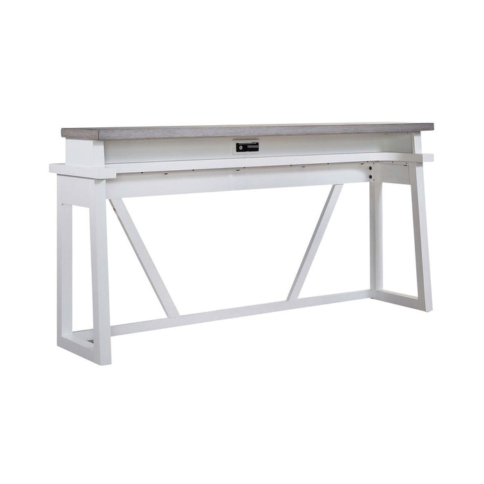 Liberty Furniture Palmetto Heights Console Bar Table in Shell White & Driftwood image