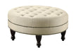 Elchin Round Upholstered Tufted Ottoman Oatmeal - Furniture House (VA)