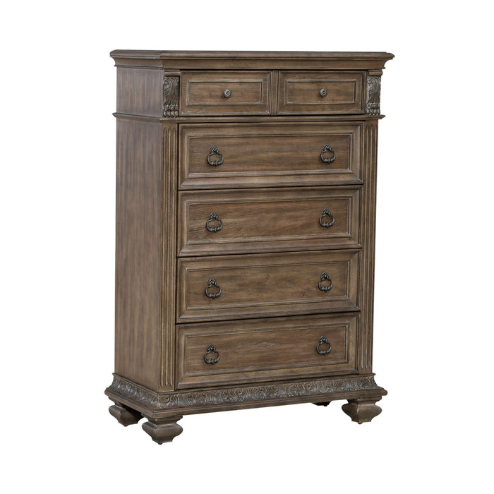 Carlisle Court 5 Drawer Chest in Chestnut with Dusty Wax - Furniture House (VA)