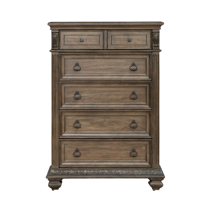 Carlisle Court 5 Drawer Chest in Chestnut with Dusty Wax - Furniture House (VA)