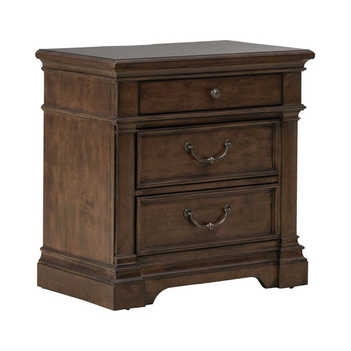 Arden Road Nightstand with Charging Station in Satin Cherry - Furniture House (VA)