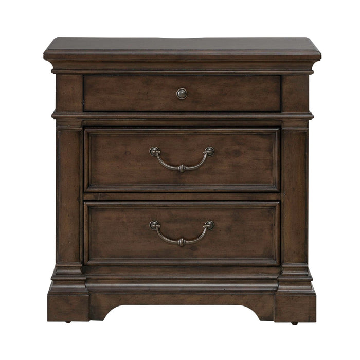 Arden Road Nightstand with Charging Station in Satin Cherry - Furniture House (VA)