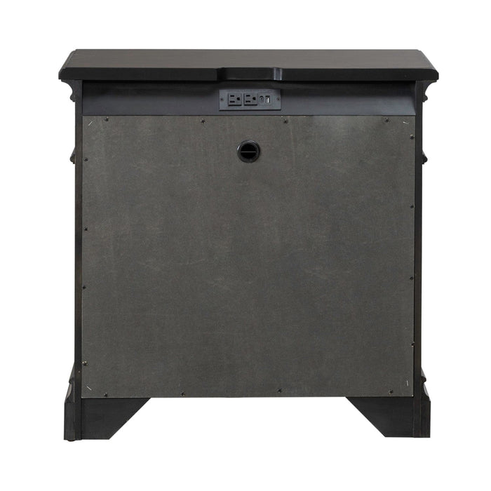 Arden Road Nightstand with Charging Station in Satin Cherry - Furniture House (VA)
