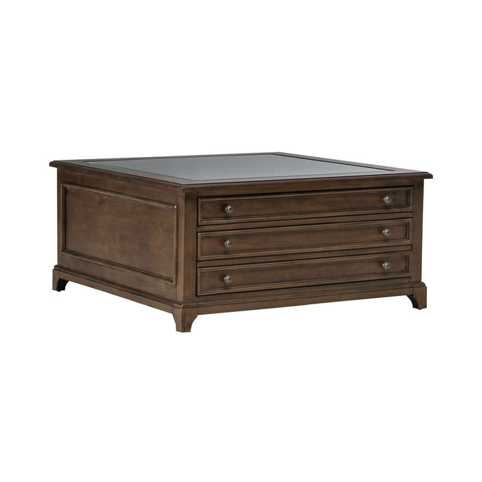 Arden Road Square Collector Cocktail Table in Satin Cherry - Furniture House (VA)