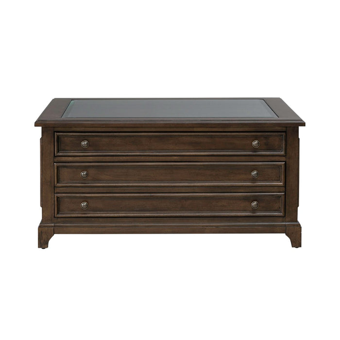 Arden Road Square Collector Cocktail Table in Satin Cherry - Furniture House (VA)