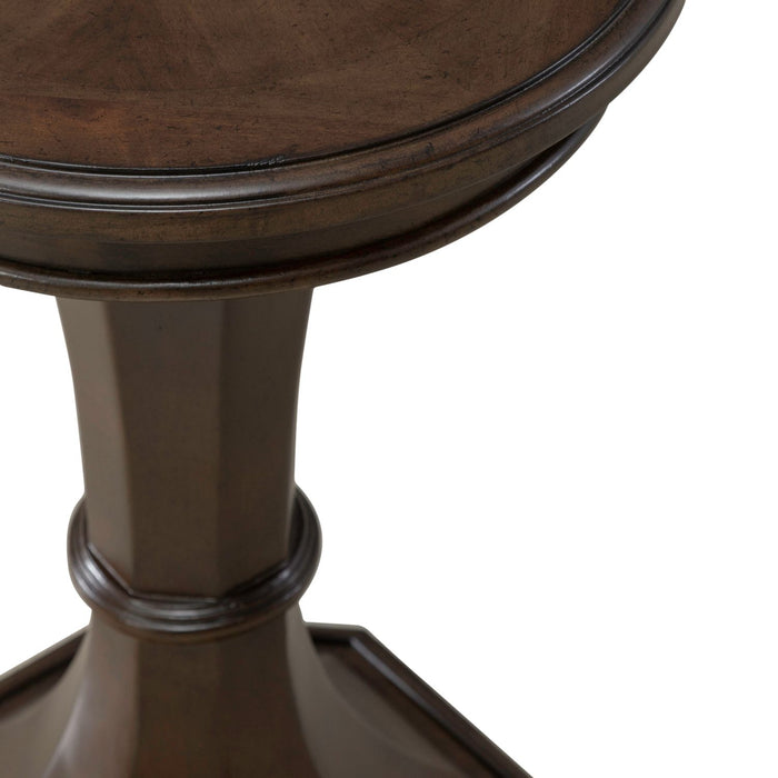Arden Road Round Chairside Table in Satin Cherry - Furniture House (VA)