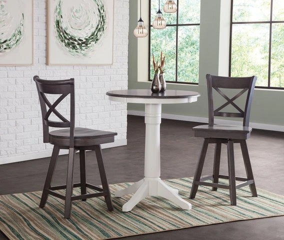 Cosmopolitan Charlotte Swivel Stool (Built) In Heather Gray