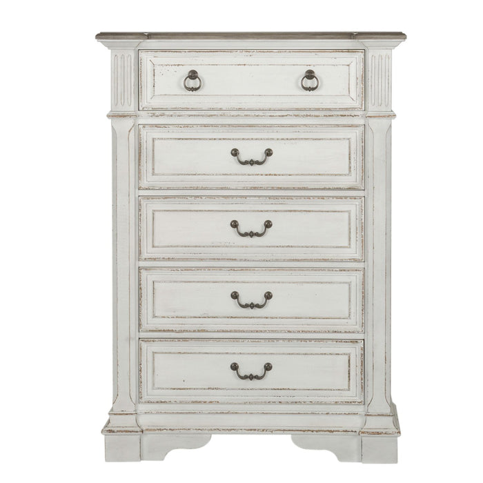 Abbey Park King California Panel Bed, Dresser & Mirror, Chest - Furniture House (VA)