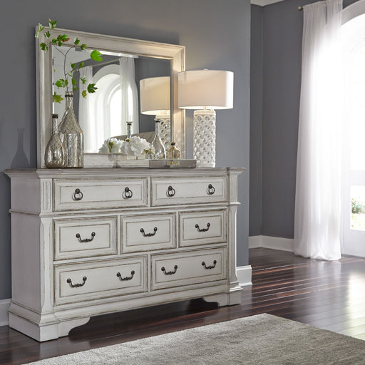Abbey Park King California Panel Bed, Dresser & Mirror, Night Stand - Furniture House (VA)