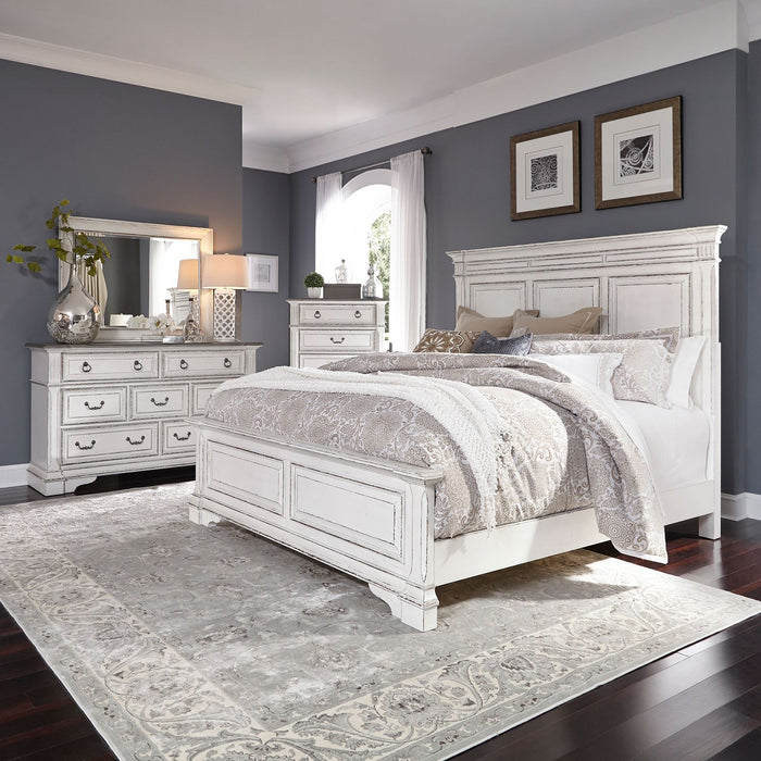 Abbey Park Queen Panel Bed, Dresser & Mirror, Chest image