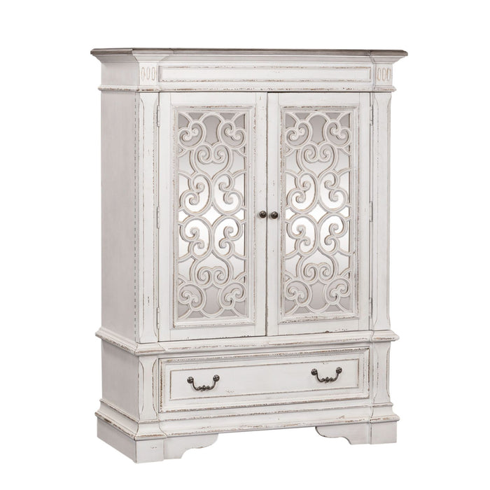 Abbey Park Mirrored Door Chest in Antique White - Furniture House (VA)