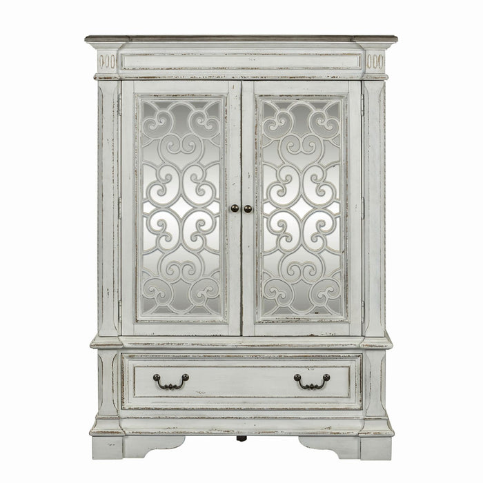 Abbey Park Mirrored Door Chest in Antique White - Furniture House (VA)