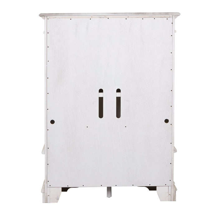 Abbey Park Mirrored Door Chest in Antique White - Furniture House (VA)