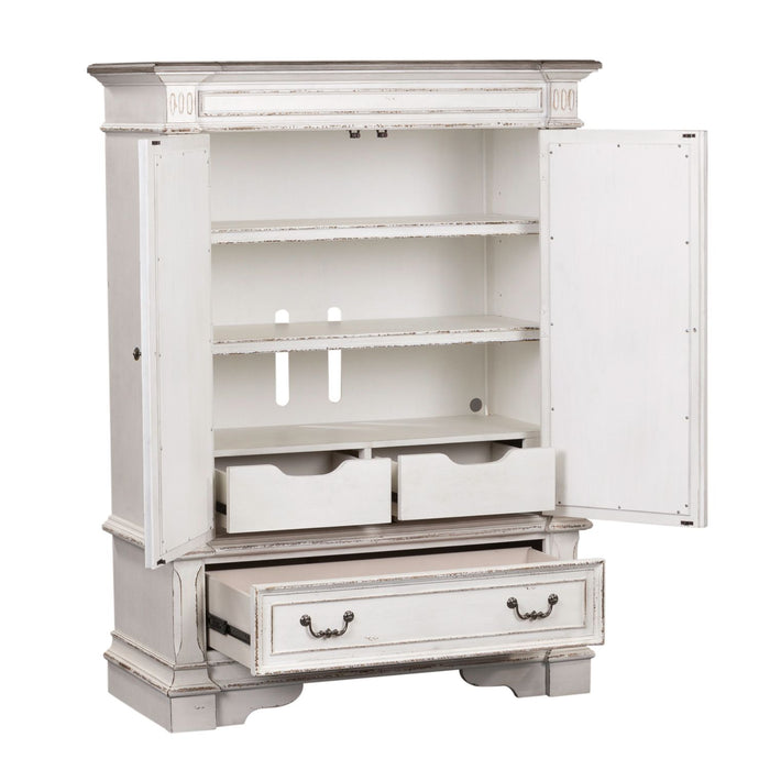 Abbey Park Mirrored Door Chest in Antique White - Furniture House (VA)