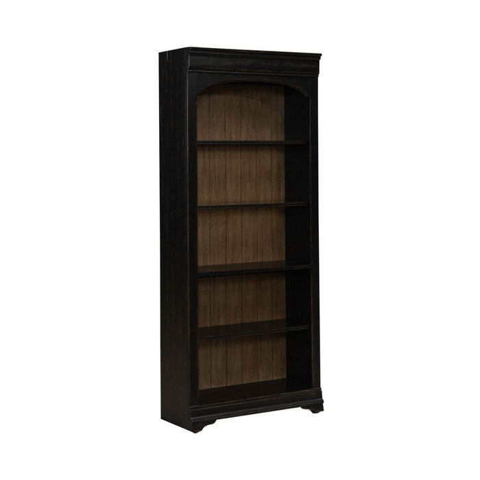Liberty Furniture Meritage 2pc Bunching Bookcase in Aged Charcoal w/ Rub Thru/Caramel image