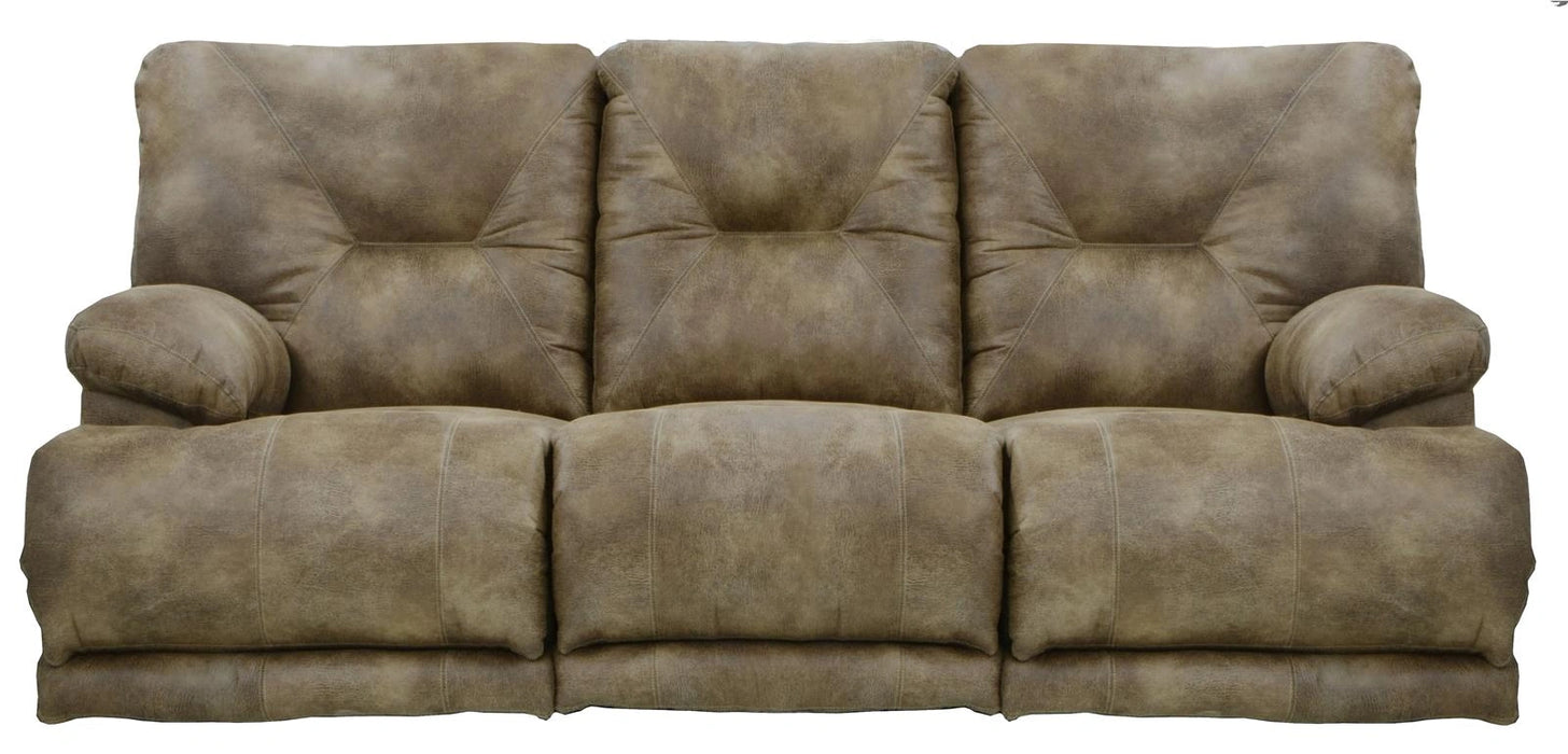 Catnapper Voyager Lay Flat Reclining Sofa in Brandy