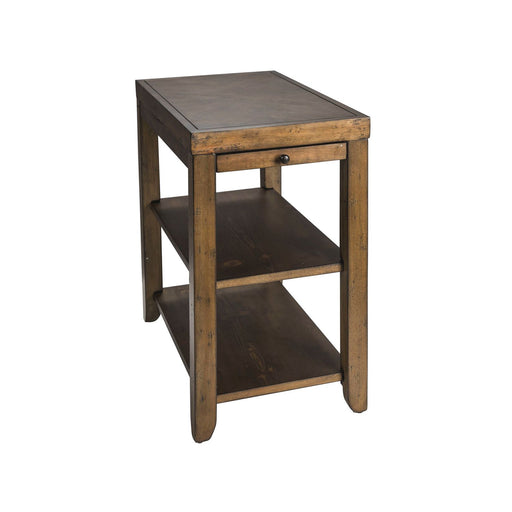 Mitchell Chairside Table in Brown - Furniture House (VA)