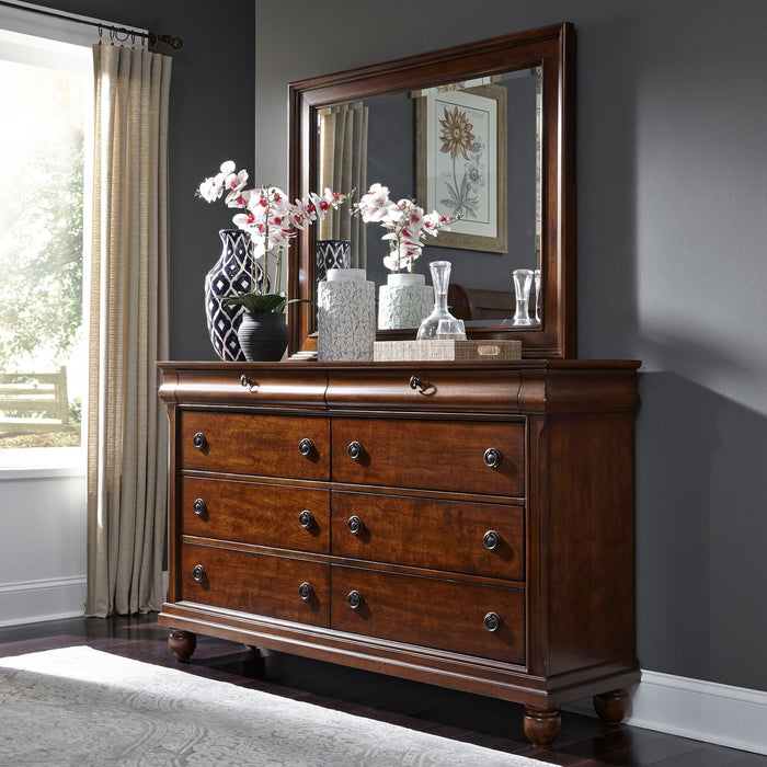 Rustic Traditions King California Sleigh Bed, Dresser & Mirror, Chest image