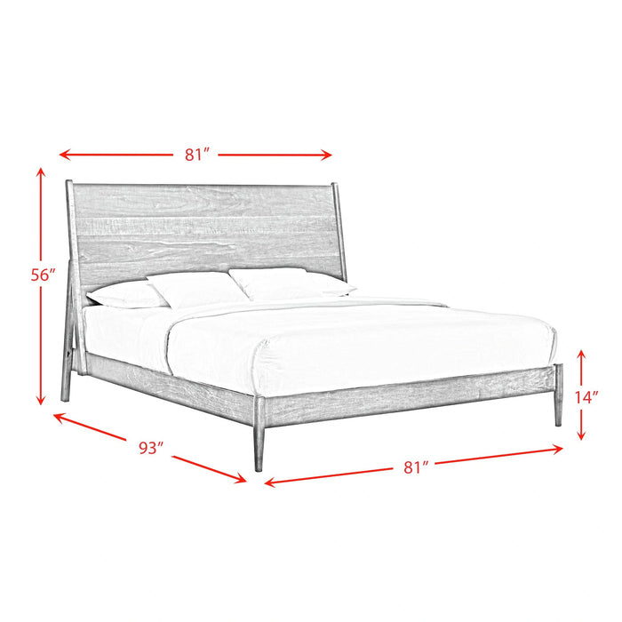 Malibu Bedroom Set with 2 Nightstands in Walnut
