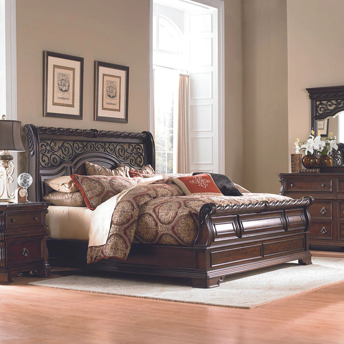 Arbor Place King Sleigh Bed, Dresser & Mirror, Chest, Night Stand image