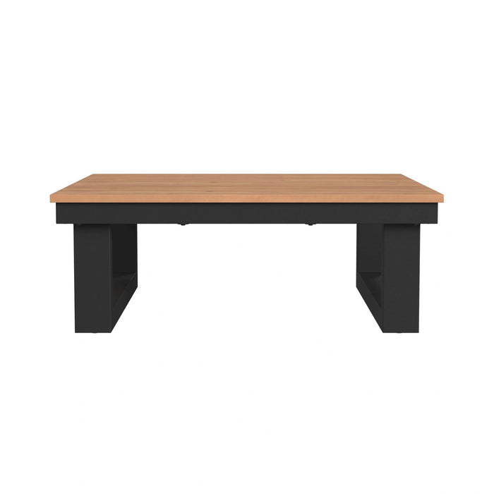 Cabana Coffee Table with Natural Top in Black