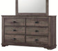 Crown Mark Furniture Coralee 6 Drawer Dresser in Gray image