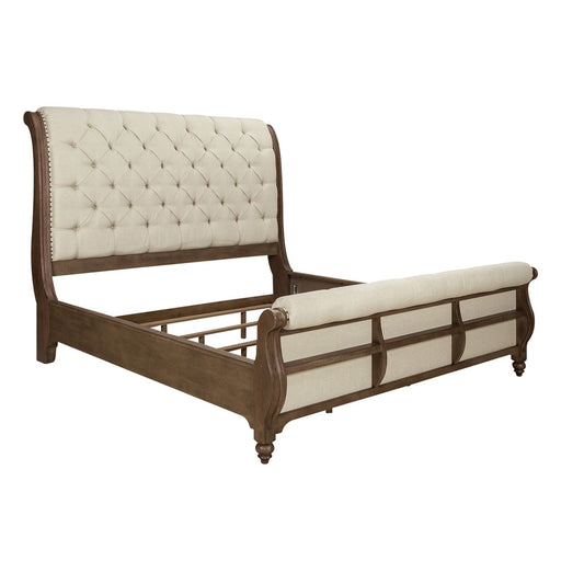 Americana Farmhouse King California Sleigh Bed, Dresser & Mirror, Chest - Furniture House (VA)