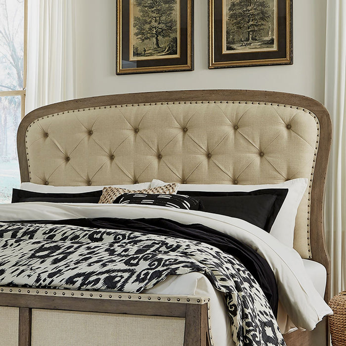 Liberty Furniture Americana Farmhouse Queen Shelter Bed in Dusty Taupe and Black image